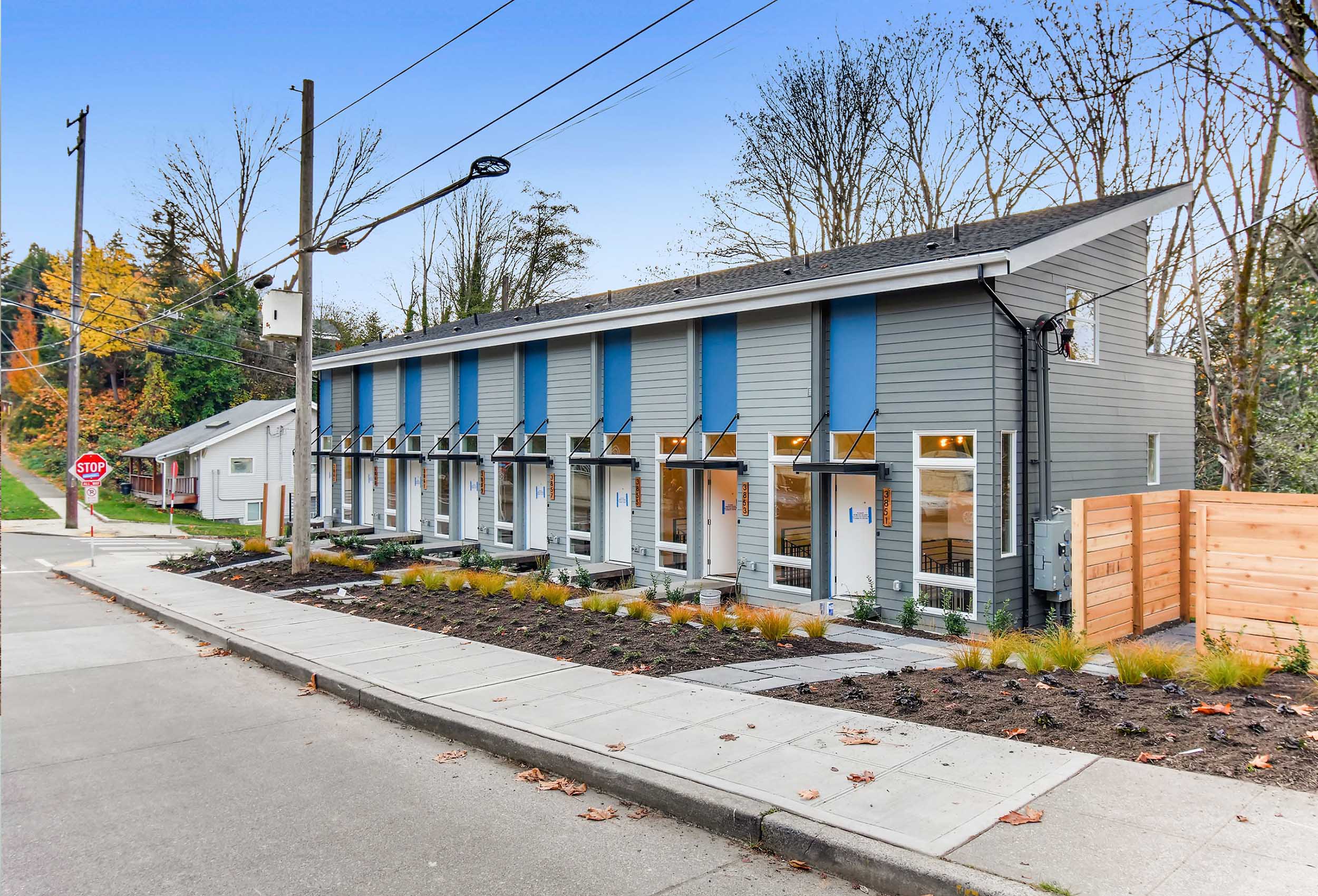 Custom design and construction of an eight micro unit row house located at 3855 21st Ave SW Seattle, WA 98106. Each unit is 600 square feet and was completed in October, 2018.
