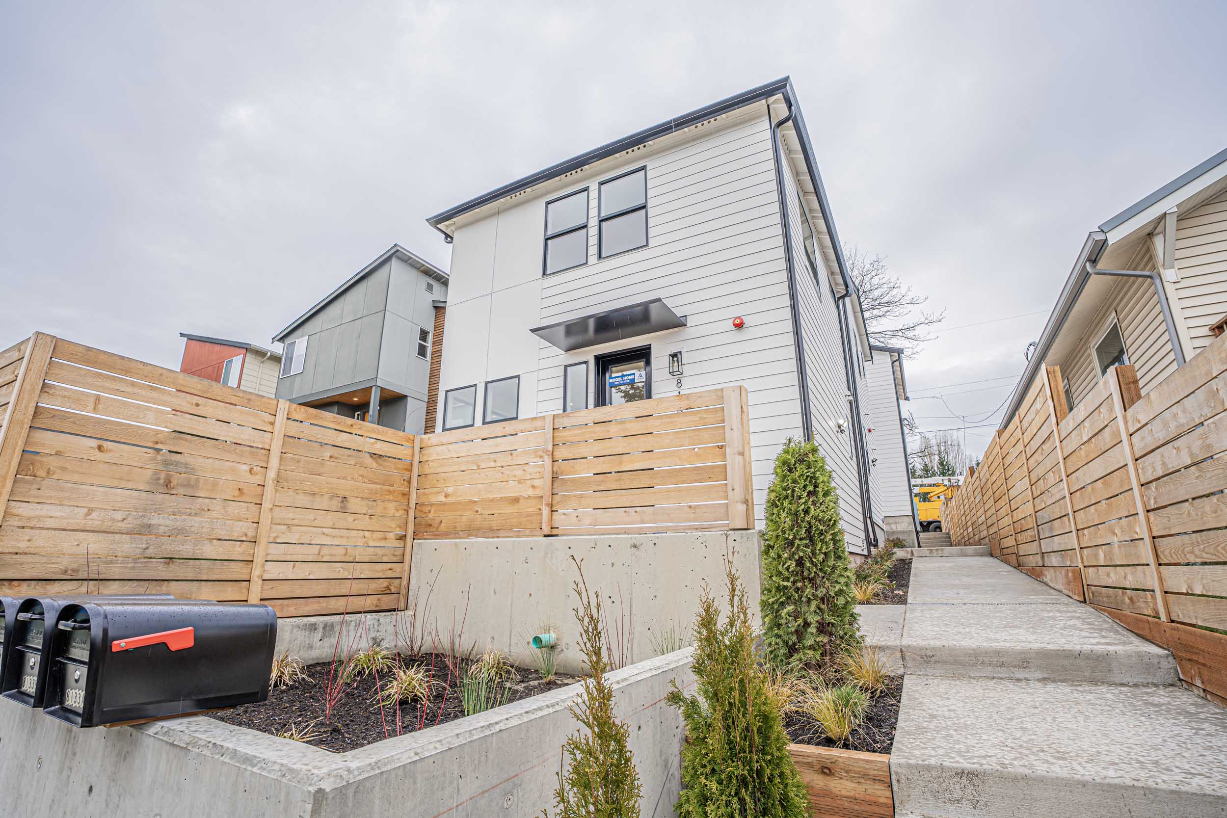 Exterior photos of a brand new SFR (Unit A) construction located at 8133 18th Ave SW Seattle, WA 98106
