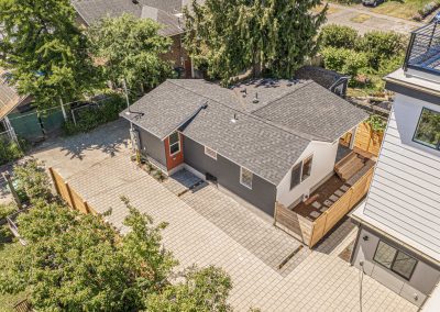Aerial photos of a DADU renovation project located at 2005 S Stevens St Seattle, WA 98144