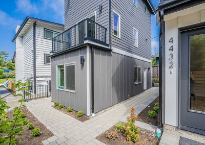 Exterior photos of a brand new ADU (Unit B) construction located at 4430 47th Ave SW, Seattle, WA 98116