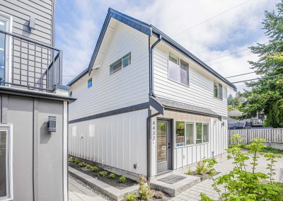 Exterior photos of a brand new DADU construction located at 4432 47th Ave SW, Seattle, WA 98116