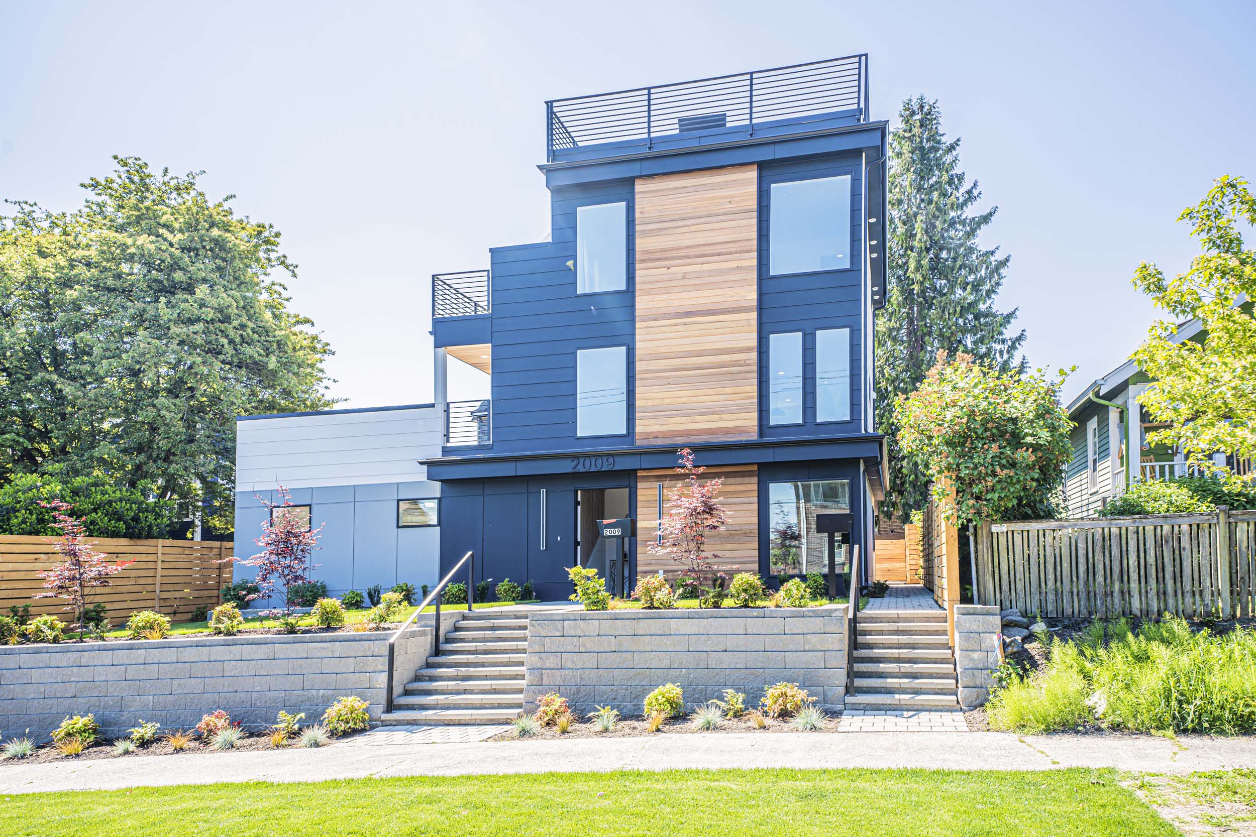 Exterior photos of a brand new SFR construction located at 2009 S Stevens St Seattle, WA 98144